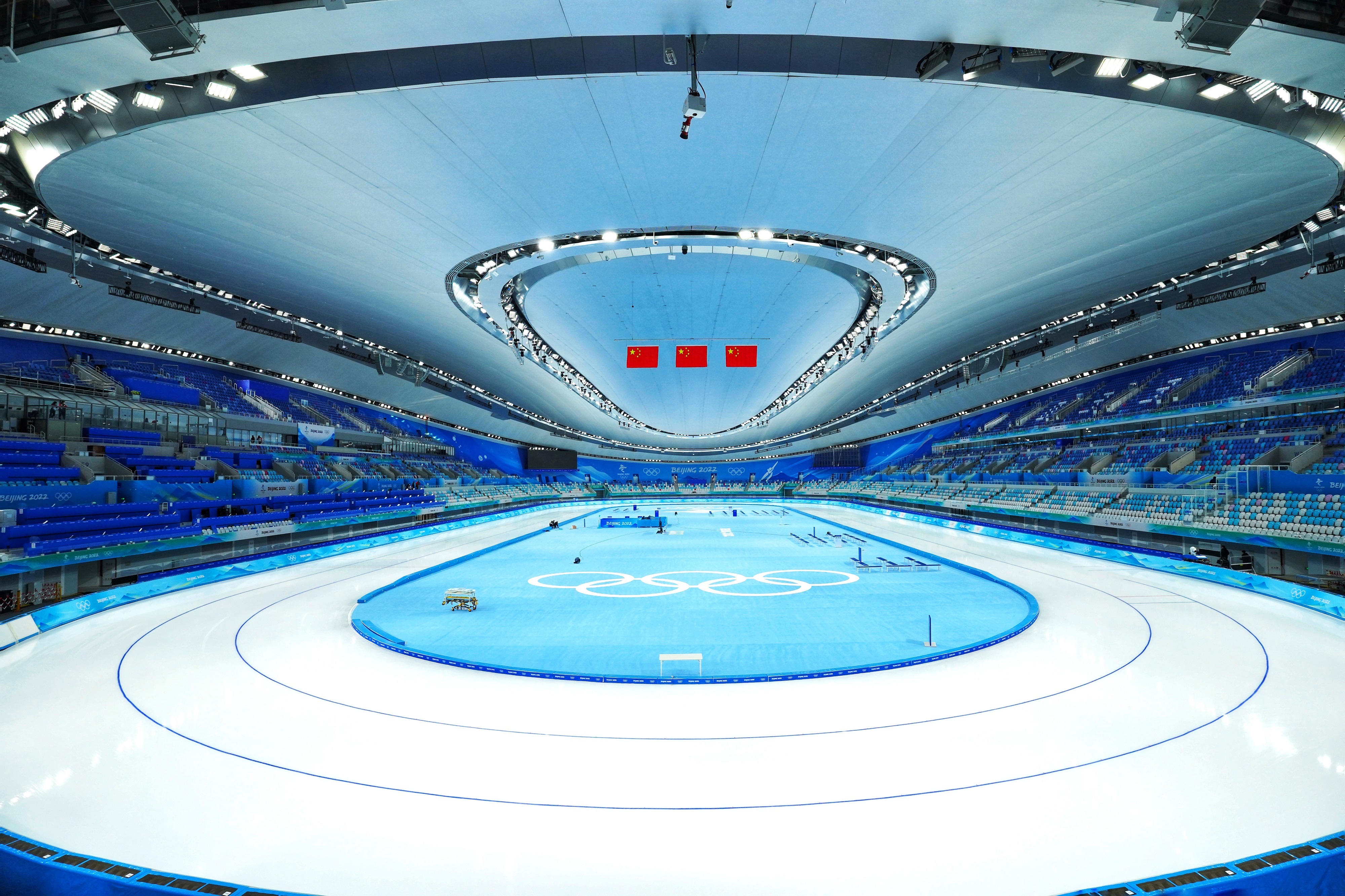 △國家速滑館，2022年1月4日，習近平總書記到這里調(diào)研。(圖/總臺國廣記者李晉拍攝)