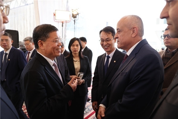 李永明同埃及住房部副部長(zhǎng)會(huì)談交流。主辦方供圖