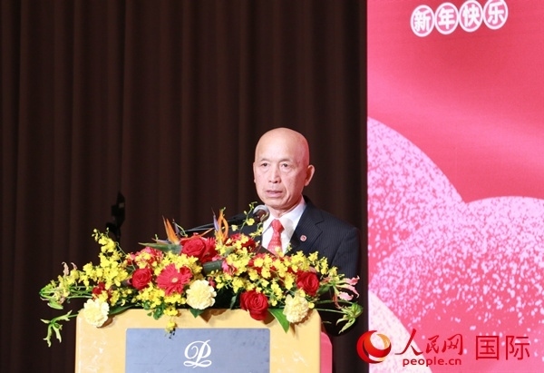 全華聯(lián)理事長(zhǎng)賀乃和致辭。人民網(wǎng) 許可攝