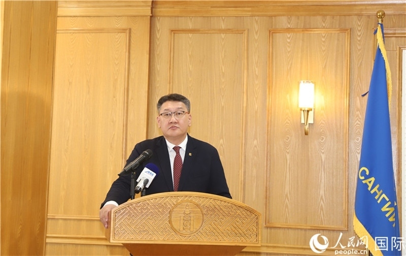 扎布赫楞部長(zhǎng)致辭。人民網(wǎng)記者 霍文攝