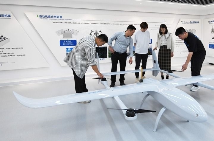 這是中科安飛（合肥）科技有限公司生產(chǎn)的無人機(jī)產(chǎn)品。（2024年5月16日攝）新華社發(fā)（郭如琦 攝）