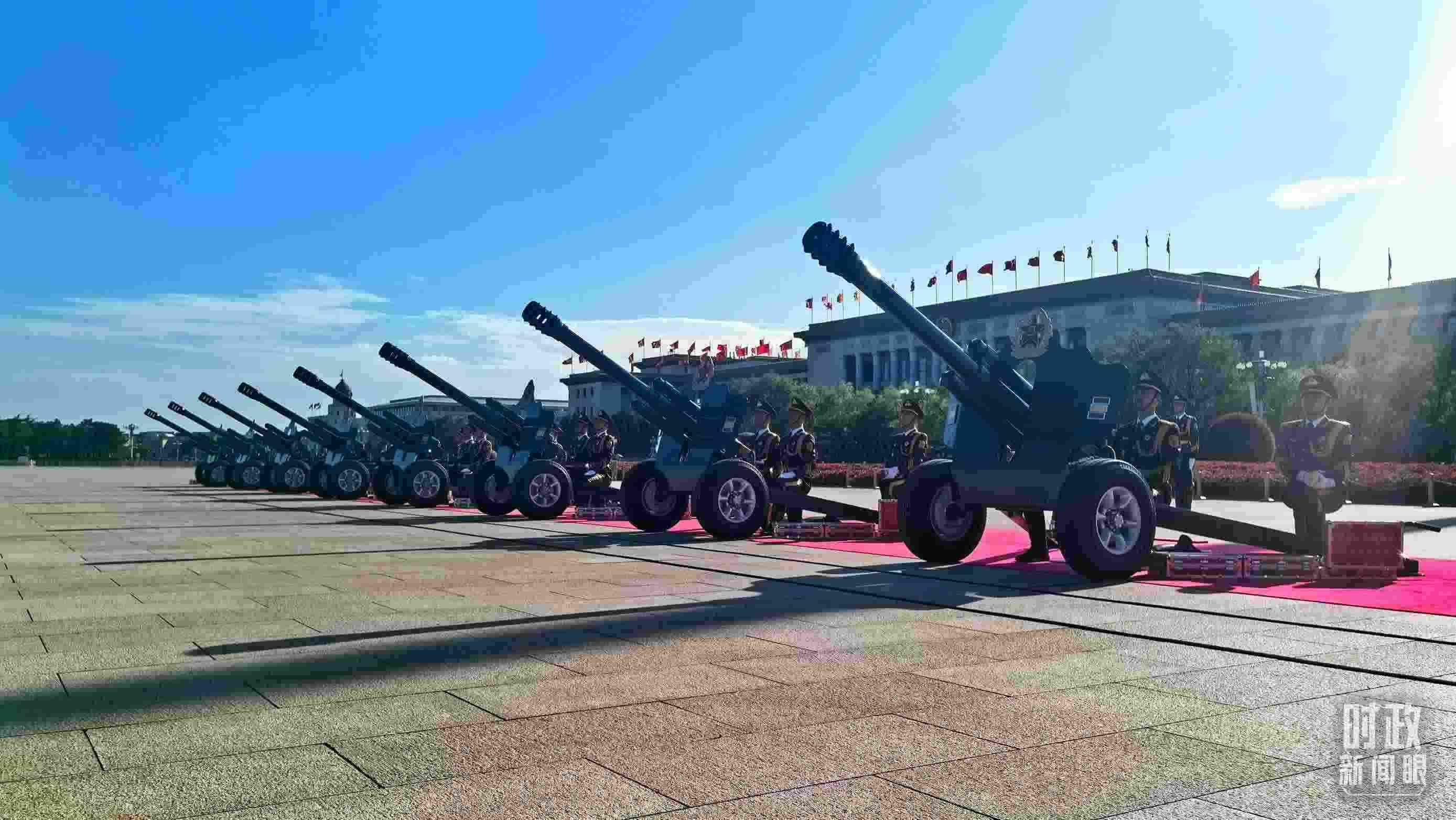 △天安門廣場的禮炮。（總臺央視記者王子杭拍攝）