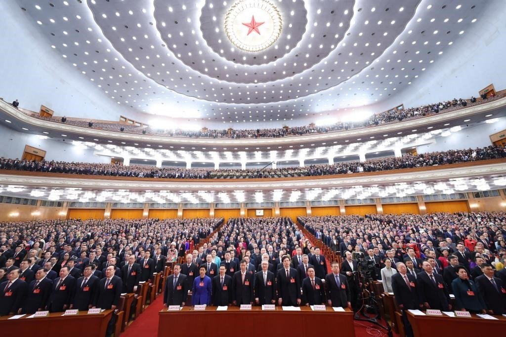 2024年3月5日，第十四屆全國人民代表大會第二次會議在北京人民大會堂開幕。新華社記者 黃敬文 攝