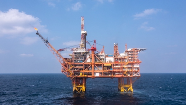 我國首個海上CCUS項目設(shè)施恩平15-1平臺。受訪者供圖