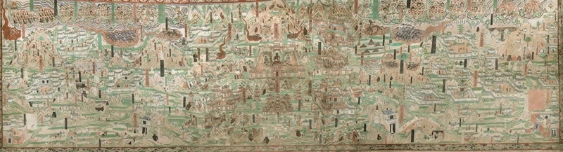 莫高窟第61窟內(nèi)的《五臺(tái)山圖》。
